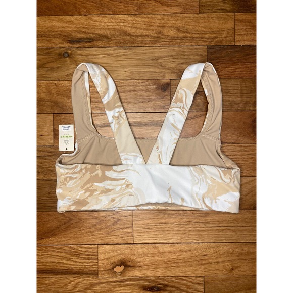 Offline By AERIE Bikini Top Square Neck Tan And Cream Size XS (small) NWT - Picture 3 of 3
